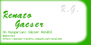 renato gacser business card